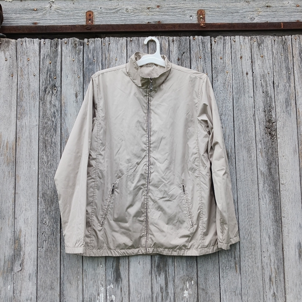 Ping  Men’s Size Large Full‎ Zip Golf Jacket Windbreaker Beige Lightweight